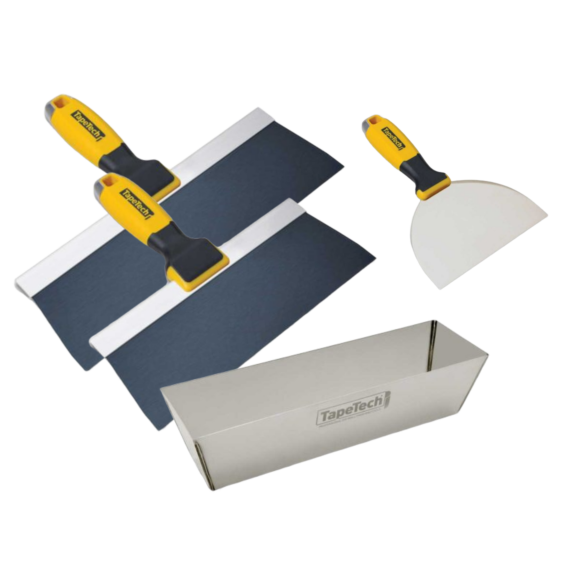 Blue Steel Taping Knives set with Mud Pan Tapetech