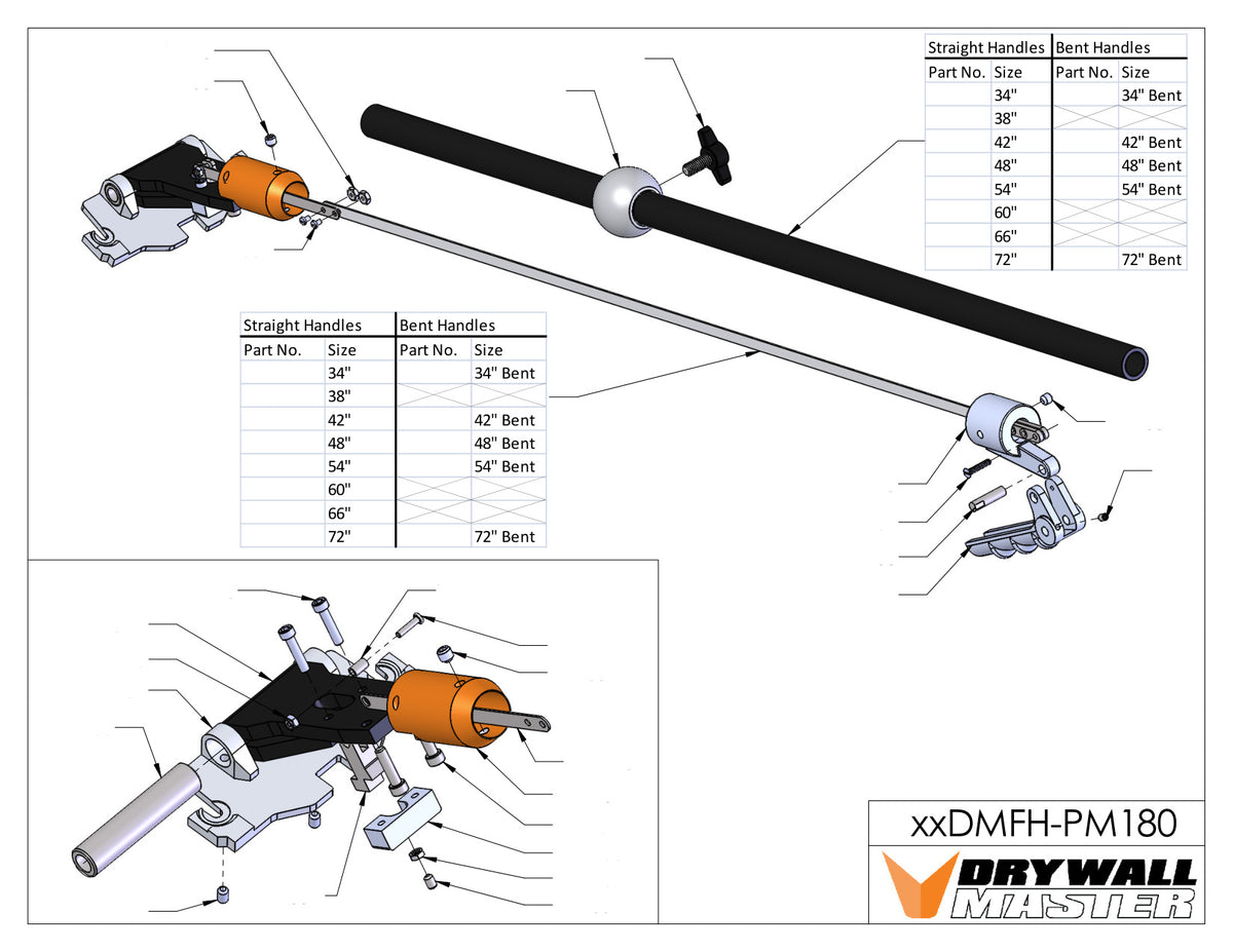 Drywall Master 180° Flat Finishing Handle