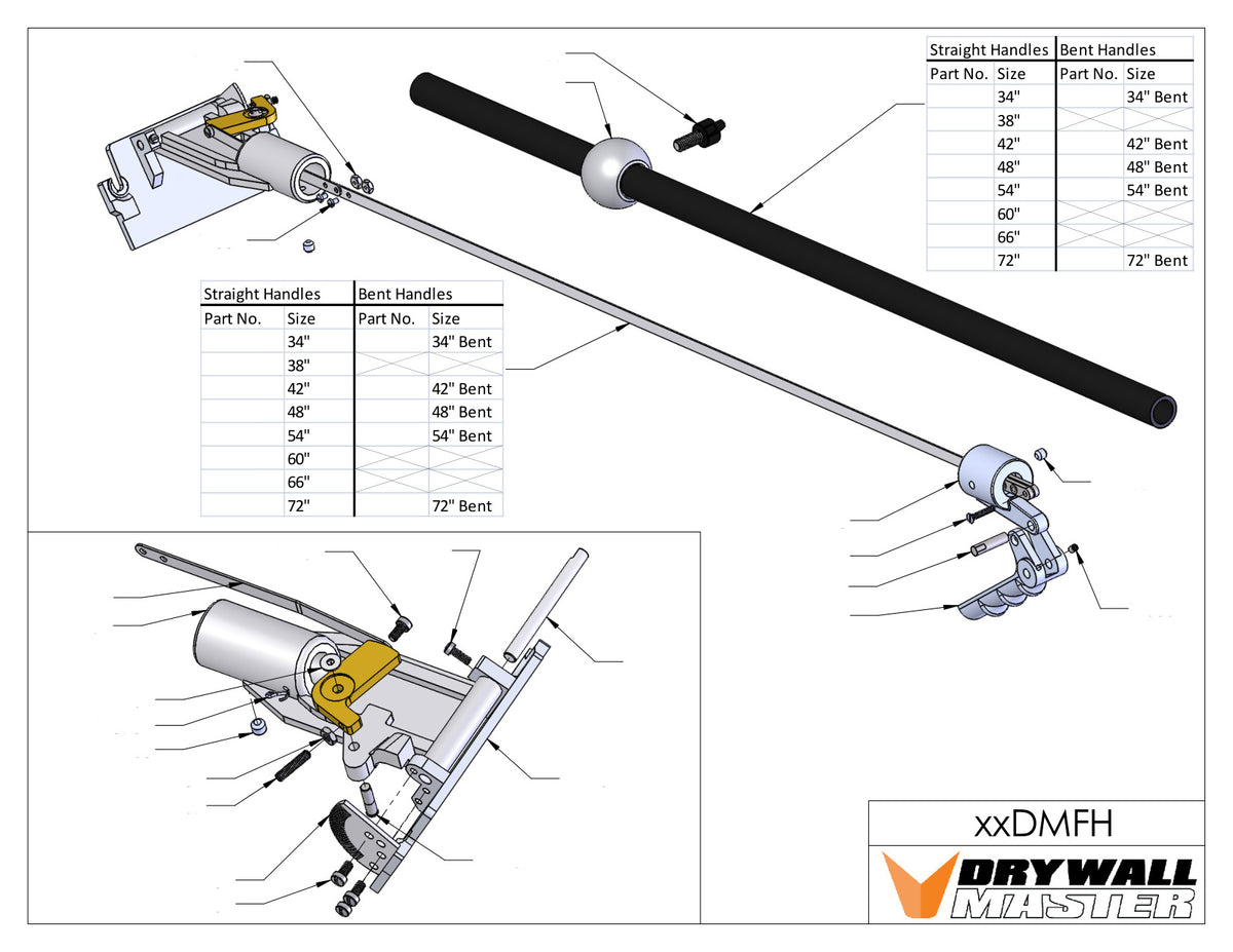 Drywall Master Quadrant Flat Finishing Handle